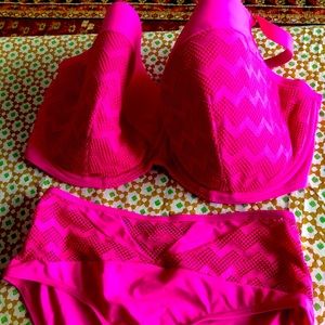 Curvy Kate Hi Voltage Pink Bikini & Briefs 32K/10
